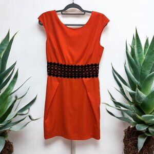 Darling London Women’s Workwear Business Coral Dress Waist Sheath Sz Medium NWT